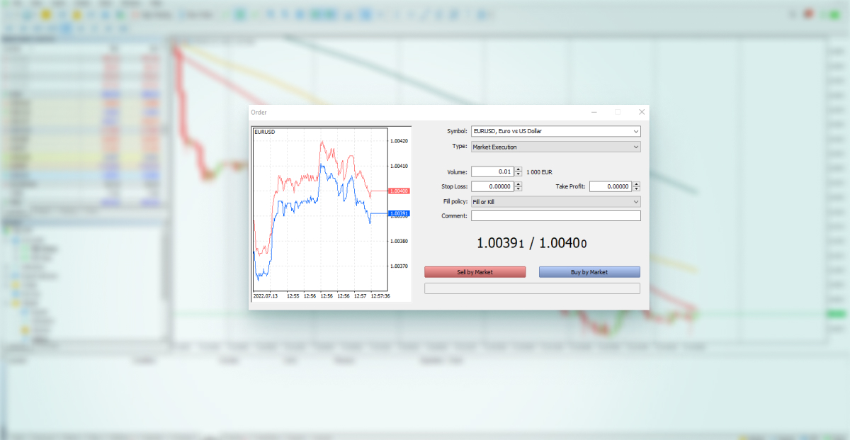 Jendela Order Baru di MetaTrader